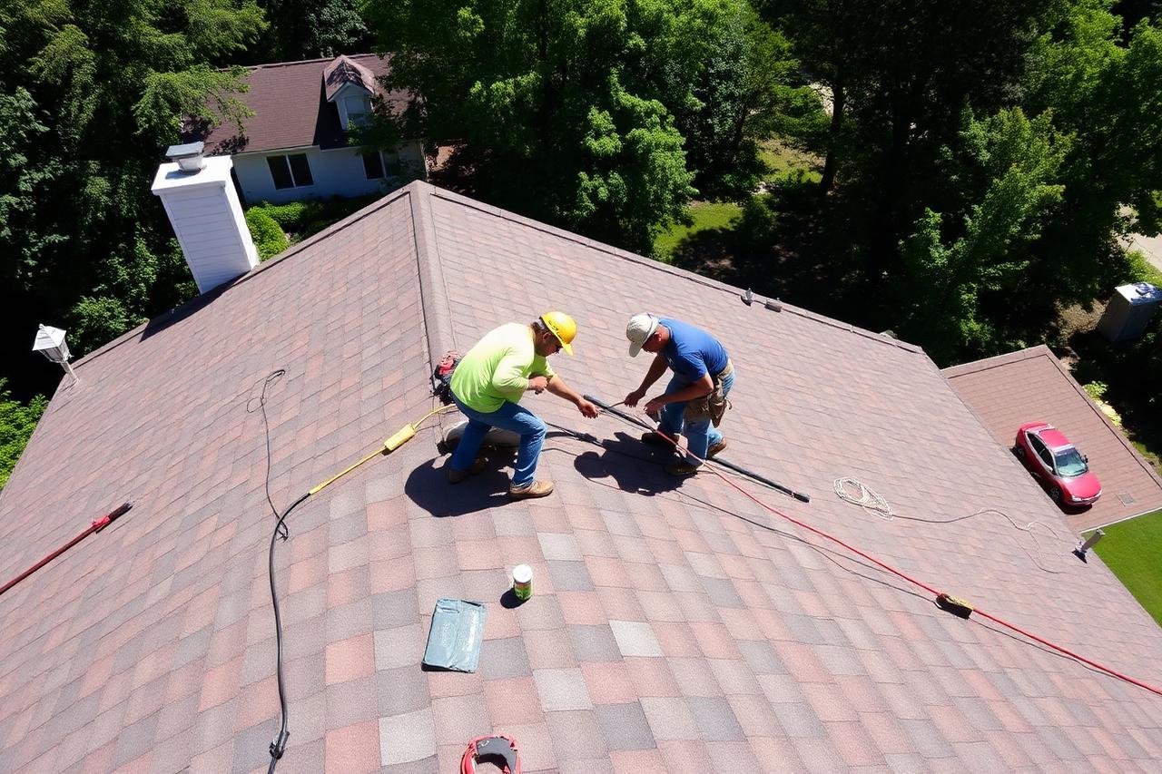 Residential roof replacement in progress